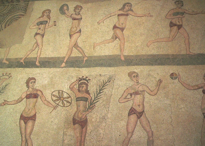 Women practicing sports in Ancient Rome