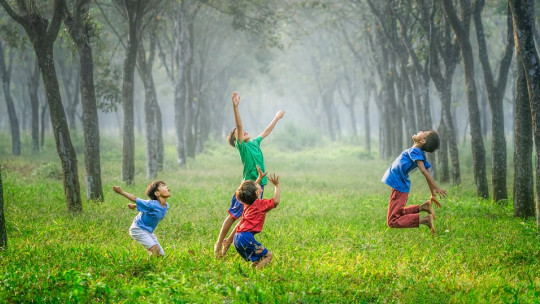 Deaf children playing.