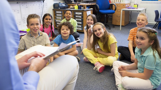 Children in class.