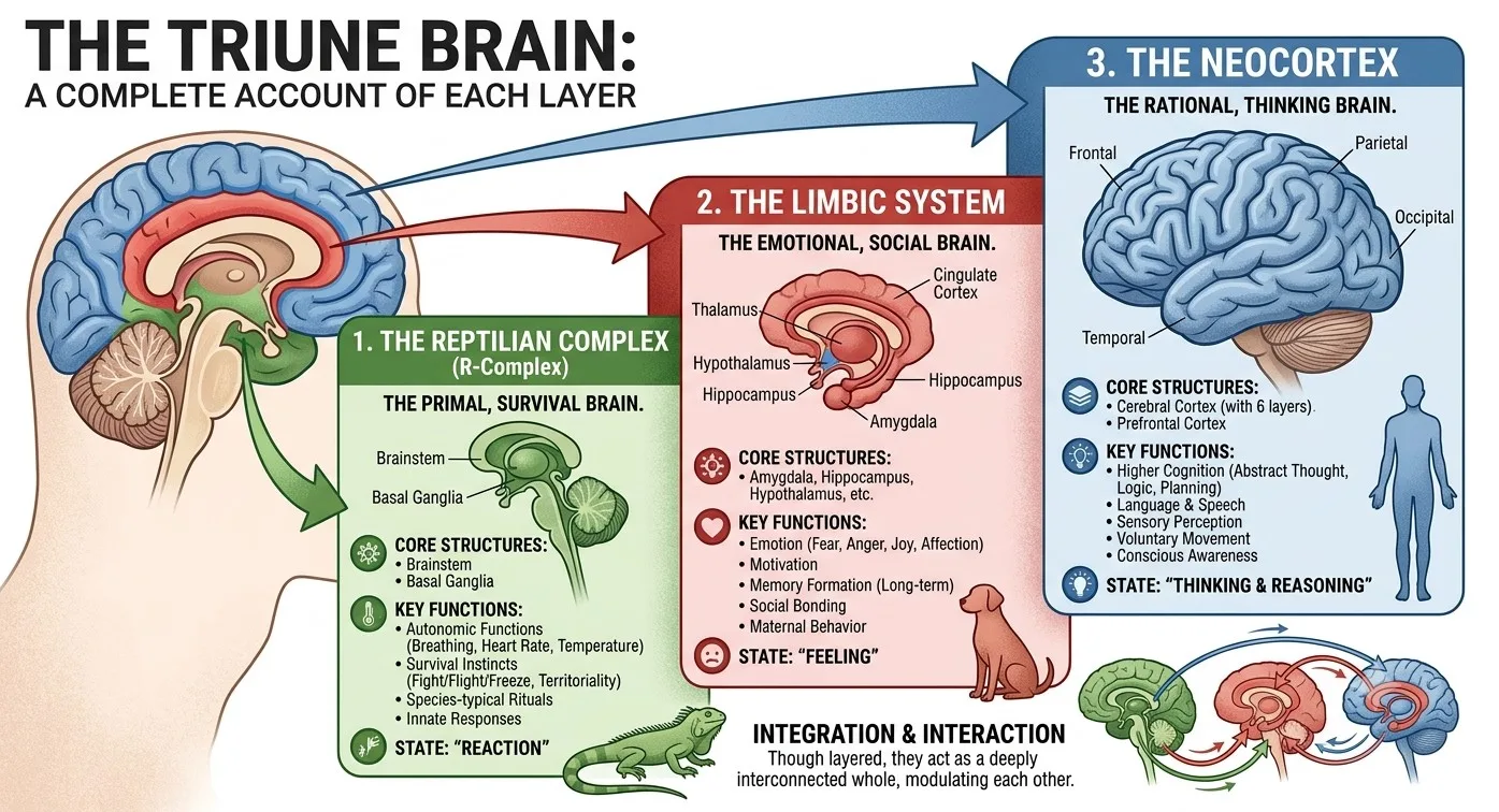 The Three Brains - A Complete Account of Each Layer