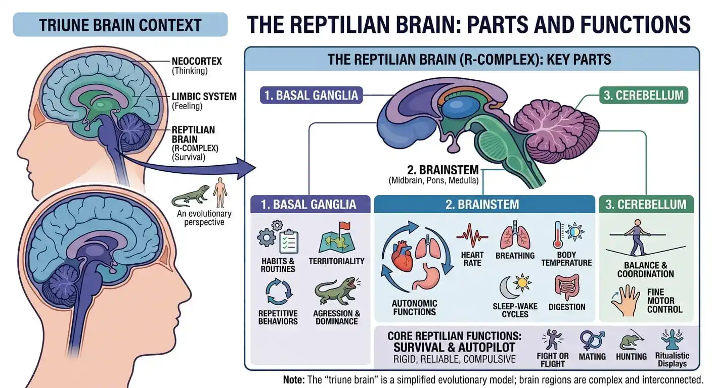 What is the Reptilian Brain Parts and Functions