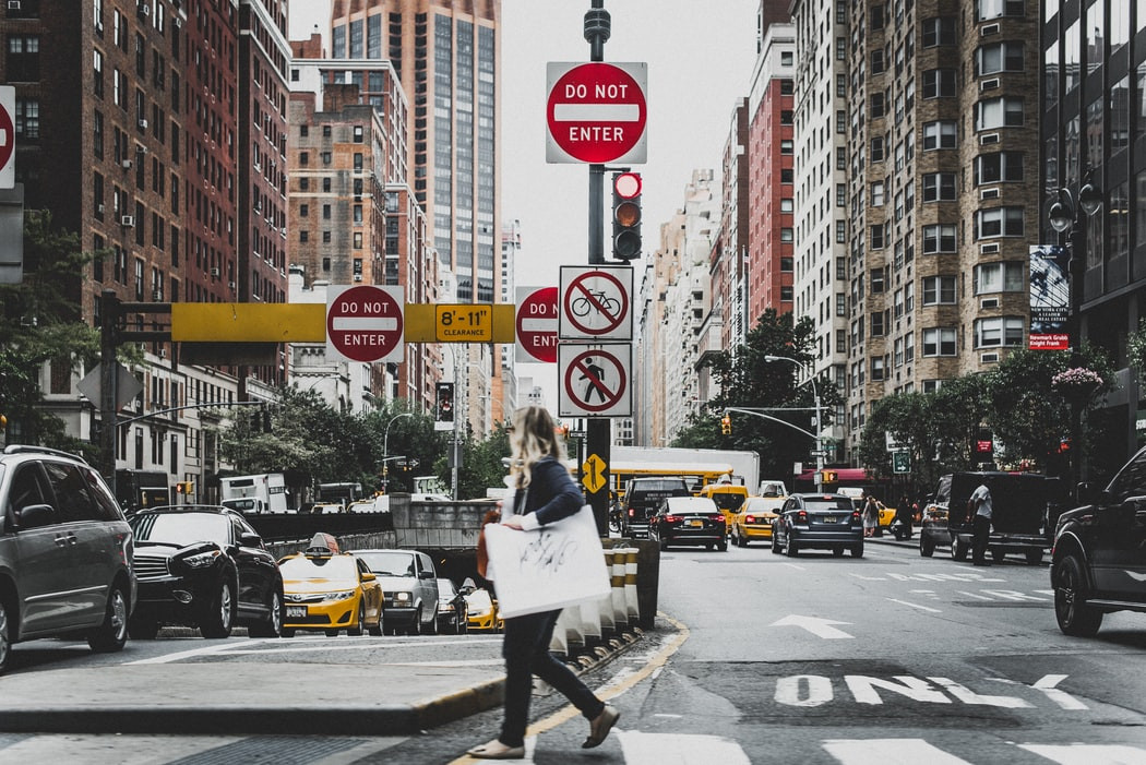 Woman in a city